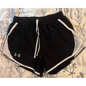 Under Armour‎ Women's Black & White Lined Running Athletic Workout Shorts, XS